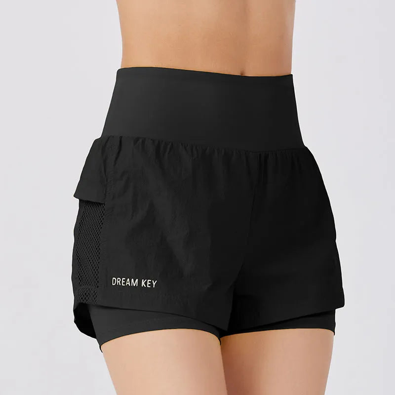 Women's cotton blend fitness shorts in loose casual style with quick-drying fabric
