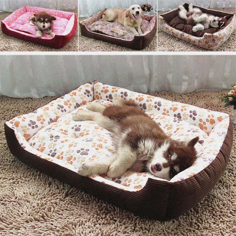 Soft plush pet dog bed with sofa kennel design and three-sided bolsters for small dogs and cats