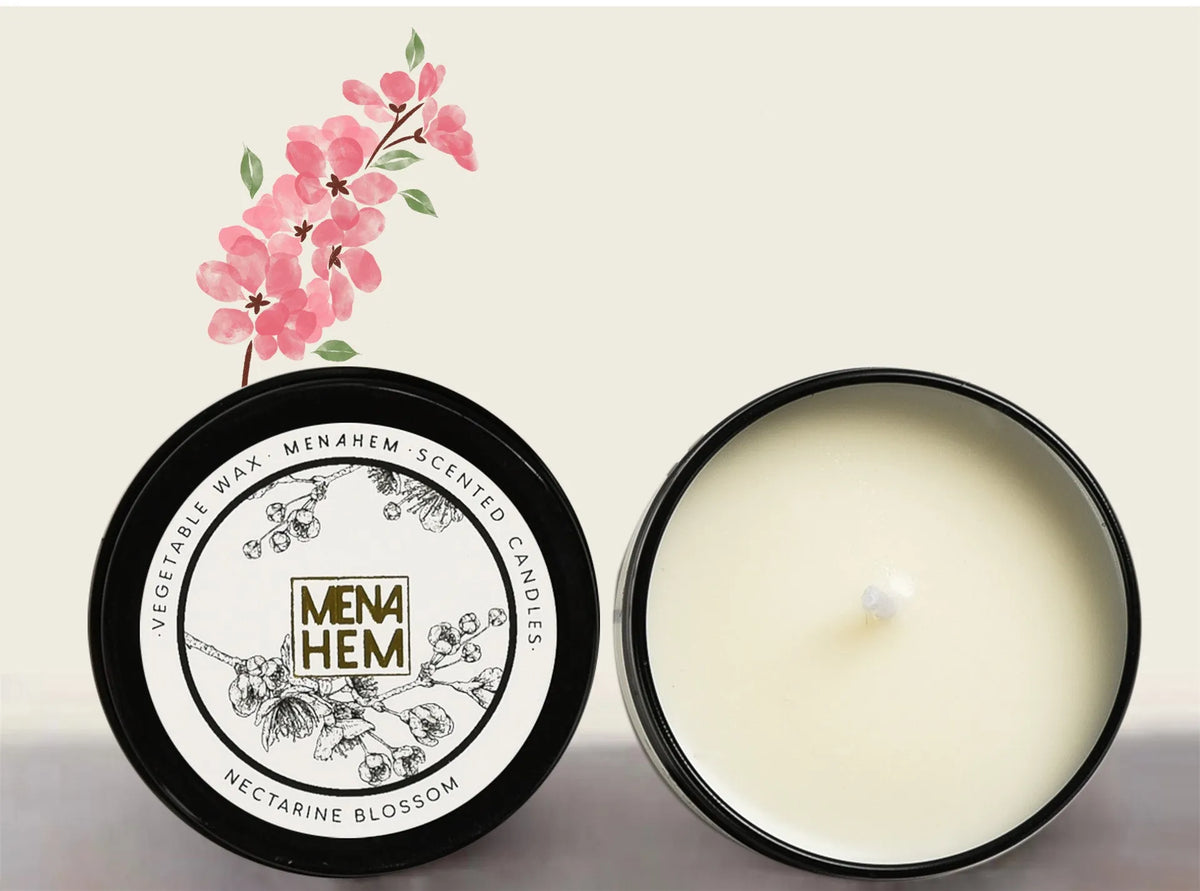Black tin aromatic candle, soybean wax, 6cm diameter 4cm height, cylindrical, smokeless