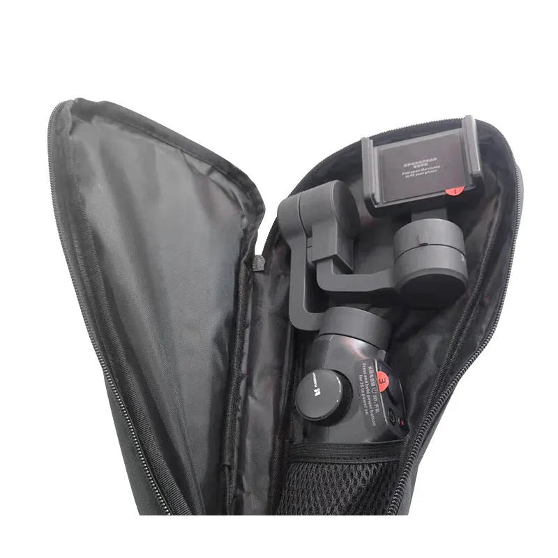Black cloth storage bag for mobile phone stabilizer accessories organisation