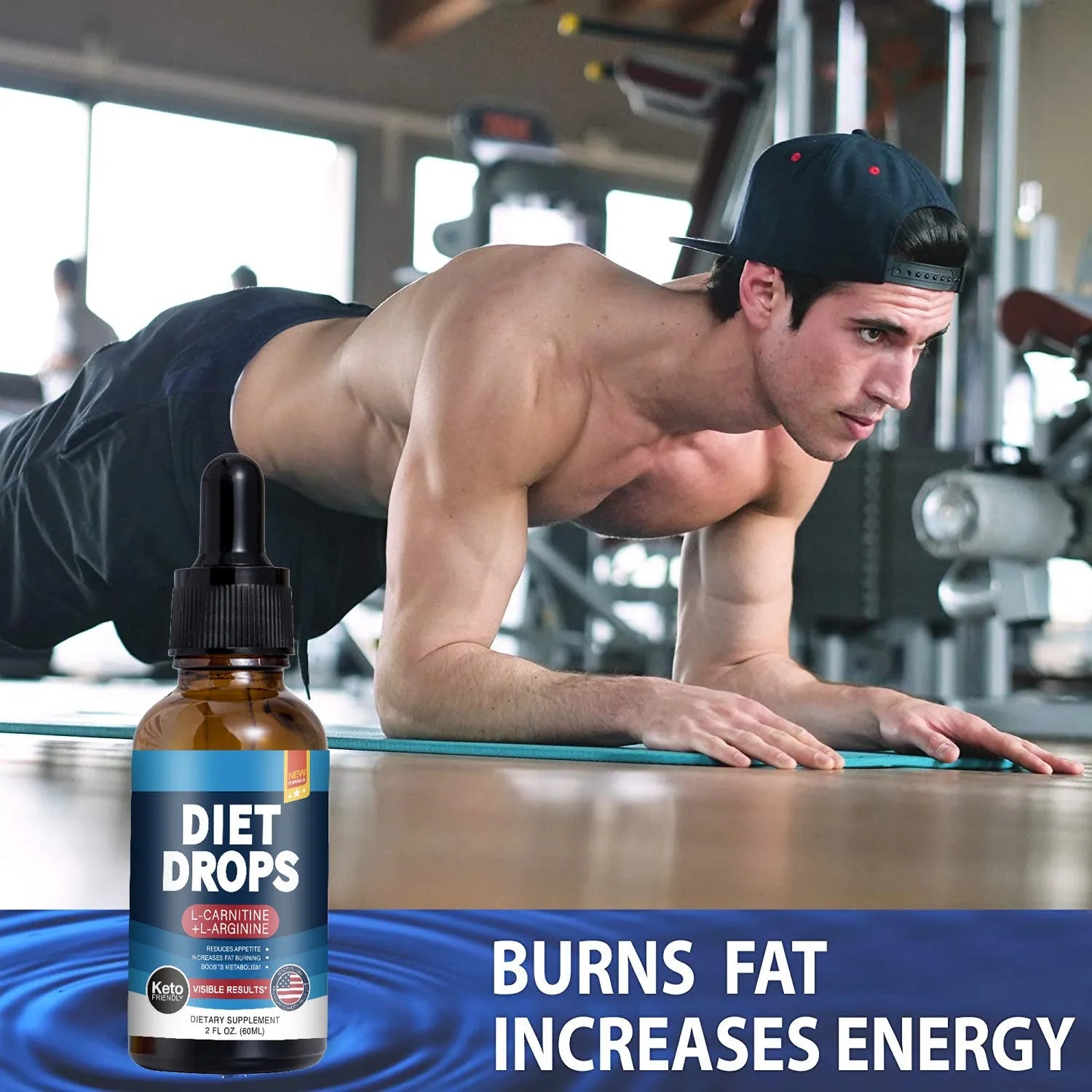 60ml bottle of ketone drops dietary supplement for keto dietary support