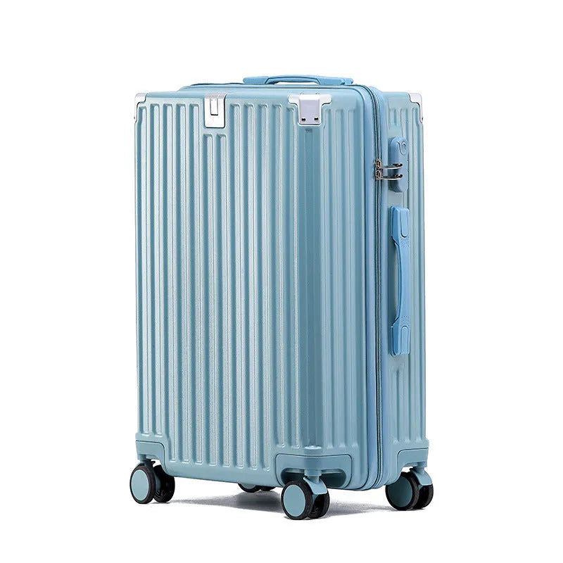 Hard shell aluminium frame luggage in avocado green colour with wheels and retractable handle