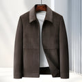 Men's slim fit lapel casual coat in thickening fabric available in multiple colours