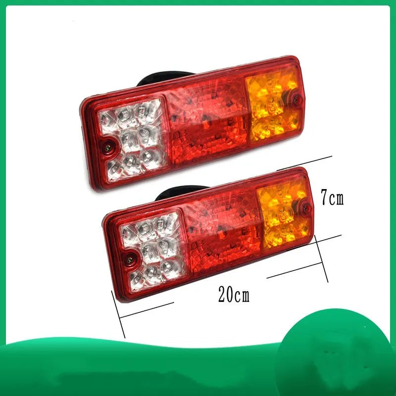 Black shell semi-closed taillight for electric tricycles, 200mm by 70mm.