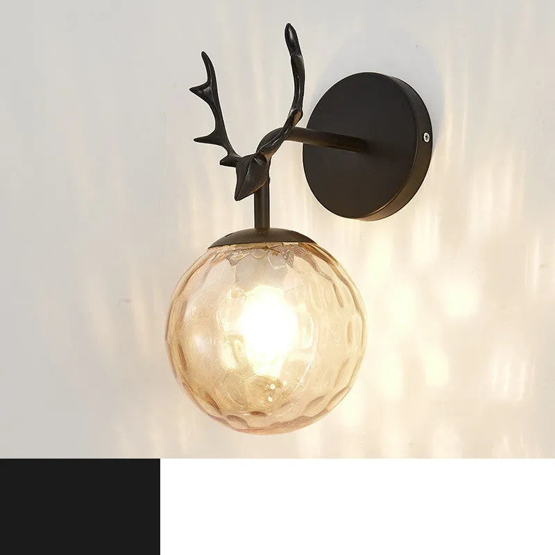 Modern round glass wall lamp with minimalist Nordic design and E27 bulb holder