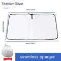 Titanium silver NC fabric car sun shade with double ring front shield design