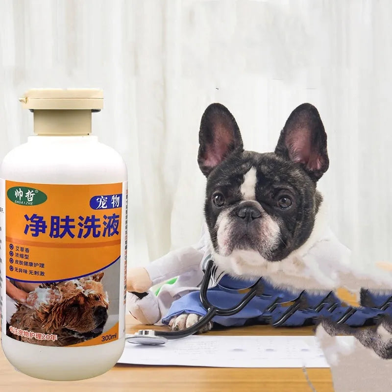 300ml bottle of pet grooming lotion for dogs and cats with cleansing and deodorising formula