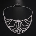 Geometric alloy face mask with rhinestone decoration in silver or gold finish