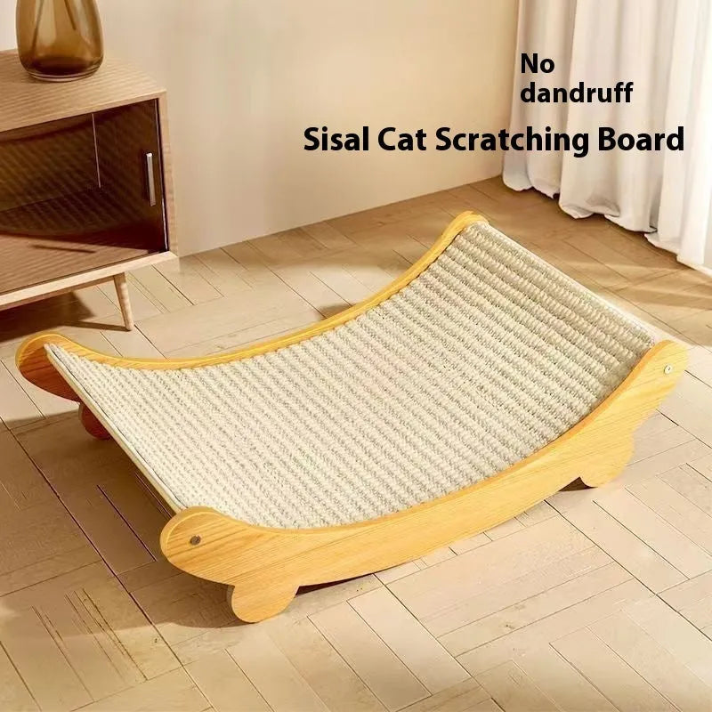 Sisal cat scratch board in pastoral style, available in small and large sizes.