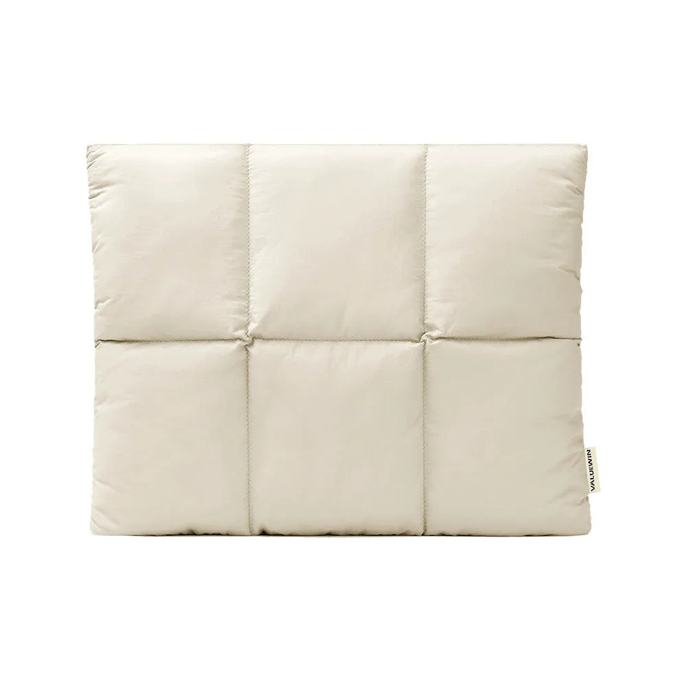 Soft fluffy polyester laptop sleeve in black or khaki for 13 to 15.6 inch laptops