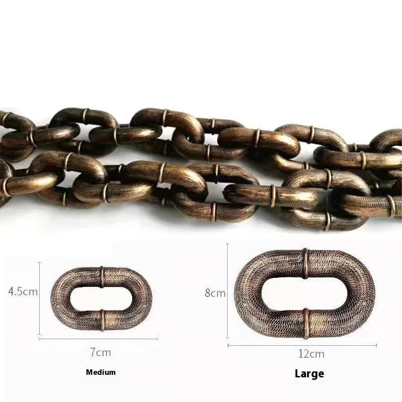 Metallic dog leash prop in bronze antique silver black colours with length options for video production