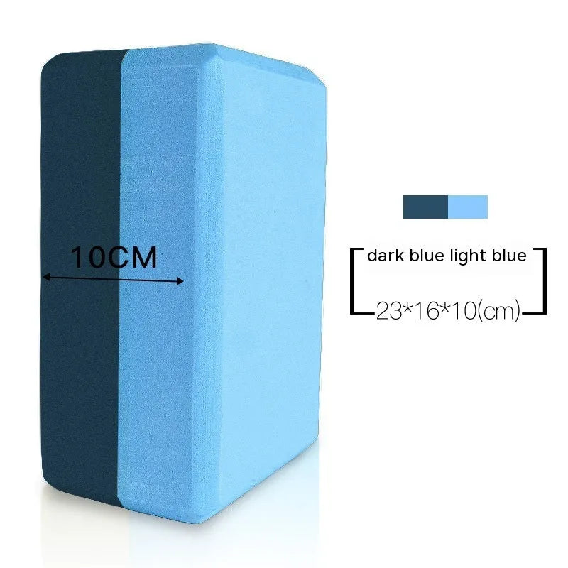 High-density EVA yoga block in mint green colour showing its rectangular shape and flat sides.
