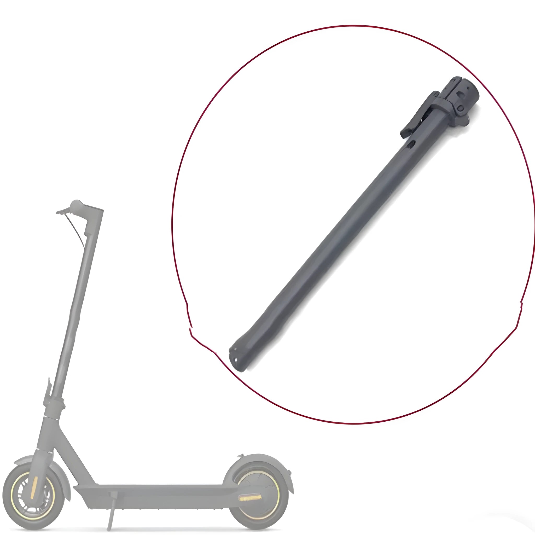 Black folding upright pole replacement part for Nanbo No. 9 electric scooter.