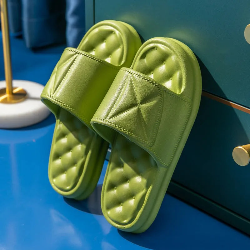 Pair of soft EVA bathroom sandals with a textured non-slip sole, shown in a choice of colours.