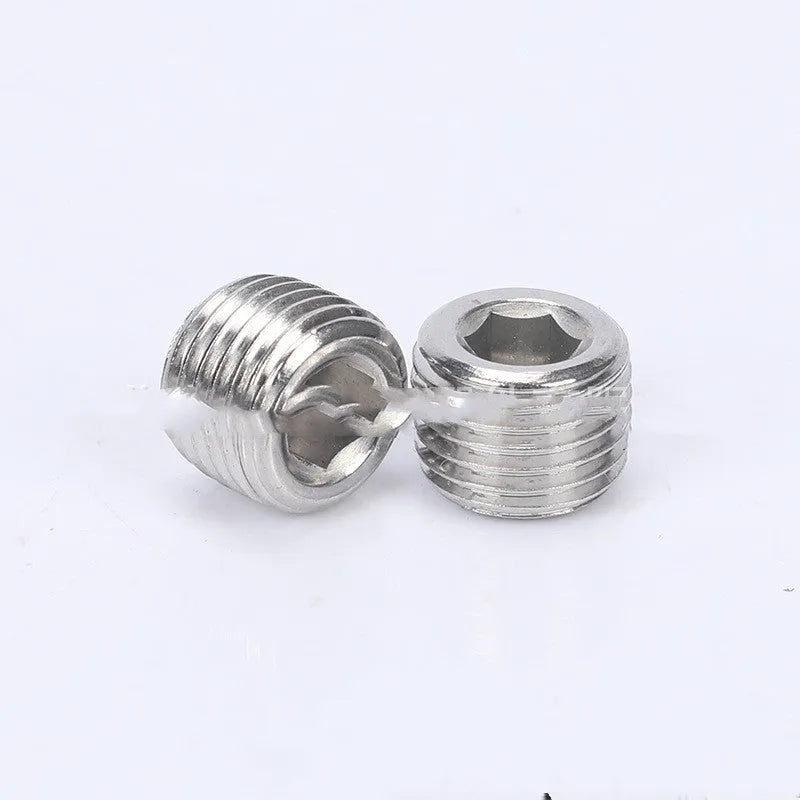 Stainless steel hexagon head bulkhead pipe plug for 3/8 inch series.