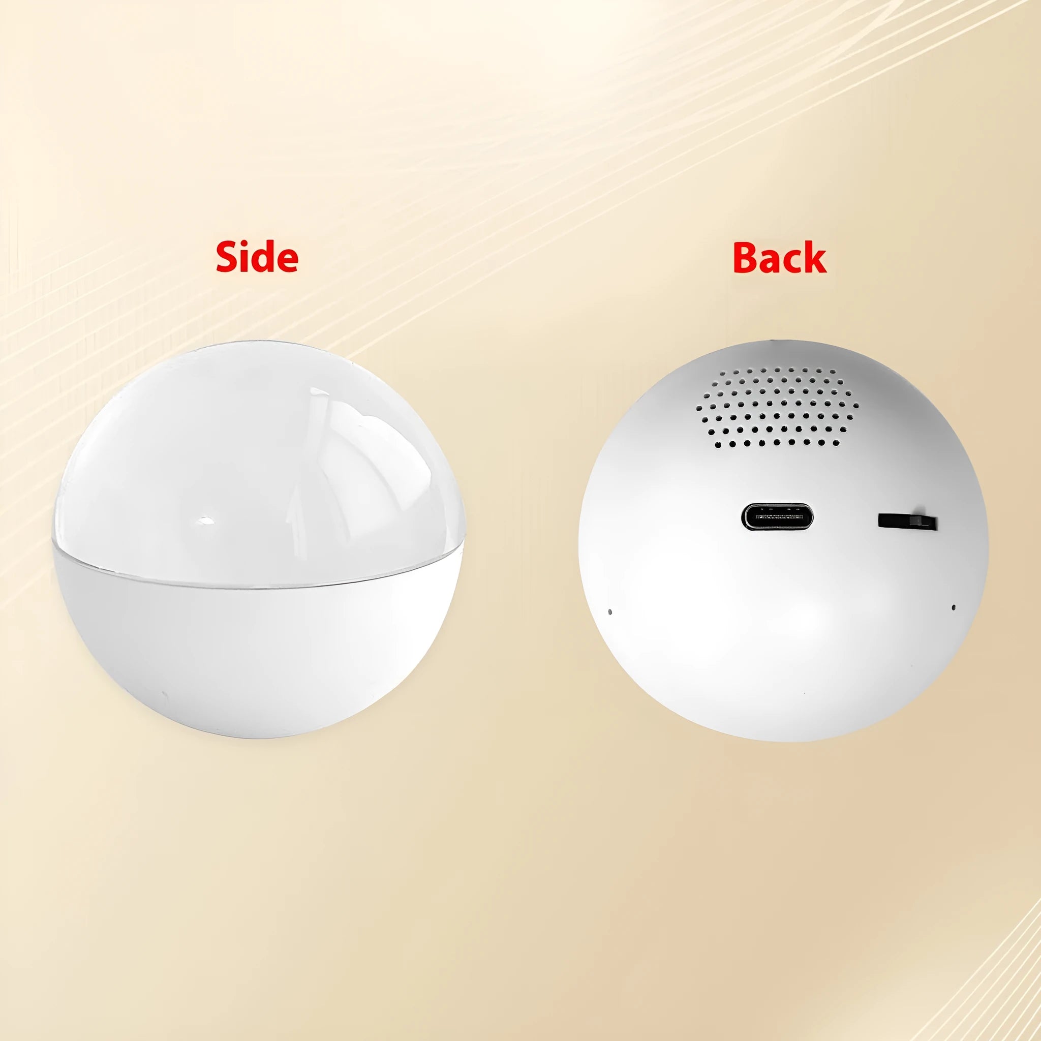 A small round-screen electronic video player in various colours, showing a video on its display.