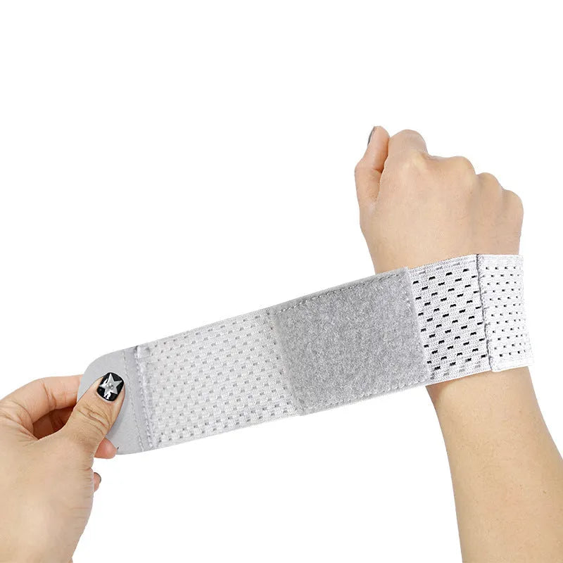 High elastic breathable athletic wrist guard in pink, black, and grey colour options.