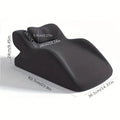 Stomach sleeper pillow with a centre hole, shown in blue, dark grey, green, and light grey colour options.