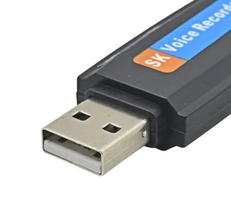 Black and white SK-001 creative USB flash drive showing compact size