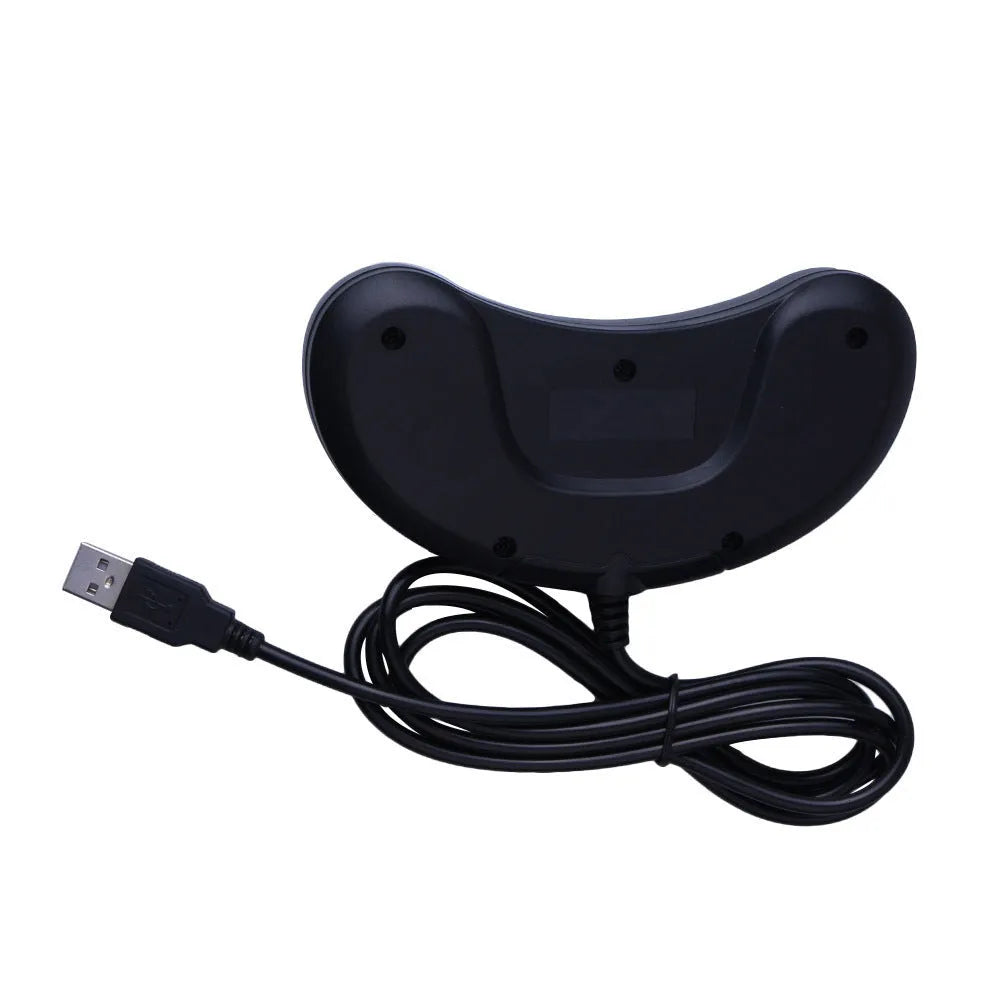 Black Sega USB PC game controller with 1.8 metre cable showing dimensions 15.5x8.5x2.5cm