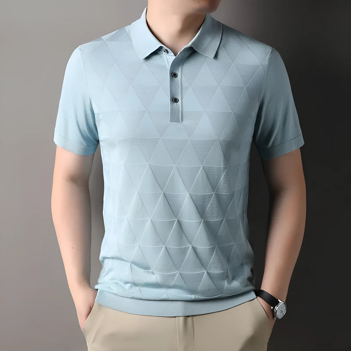 Men's thin ice silk short sleeve t-shirt in regular fit with quick-drying lyocell fabric