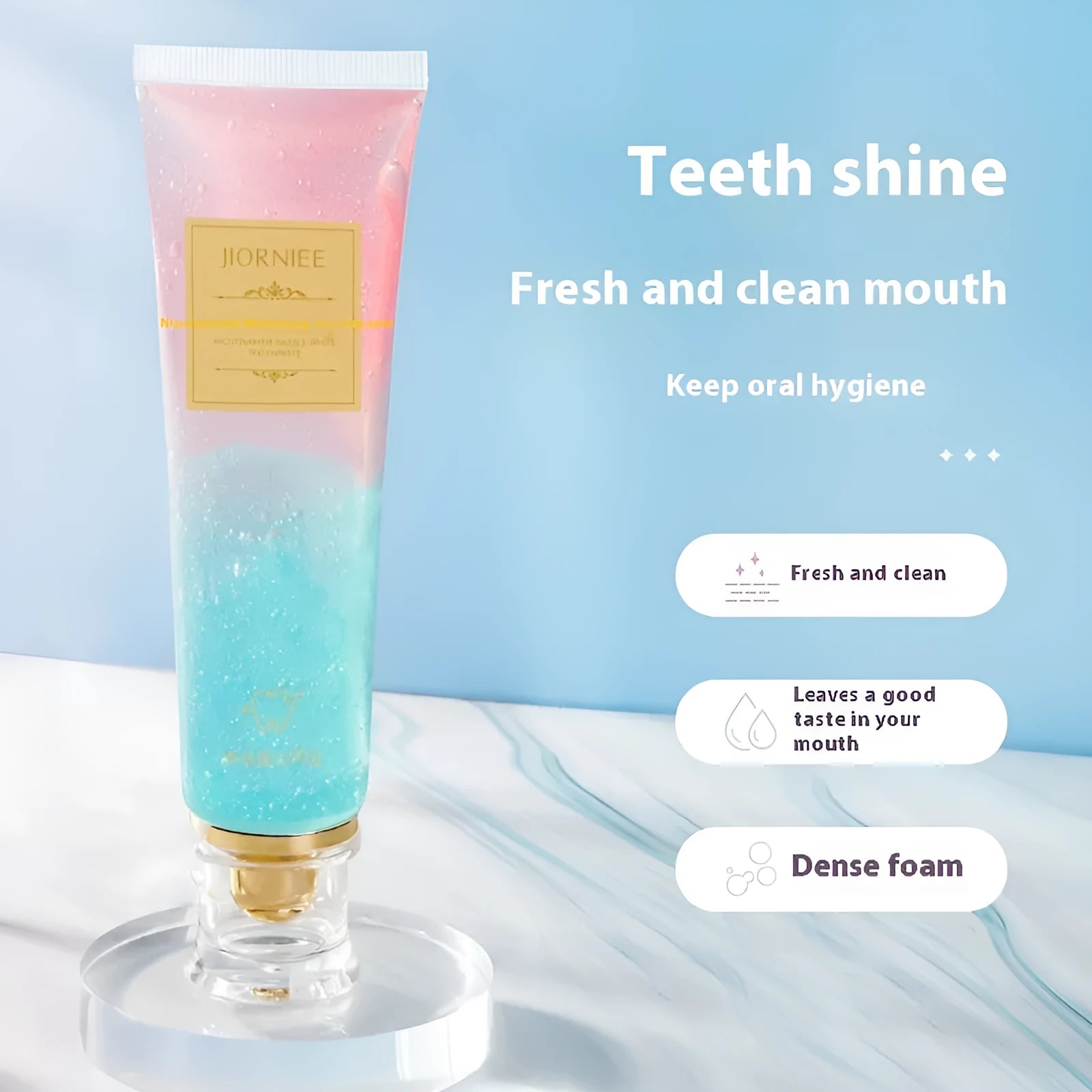 Nicotinamide dazzling white toothpaste tube with 100g net content for adult oral care