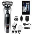 Digital display USB rechargeable beard scraper with five-in-one base bracket and floating cutter head