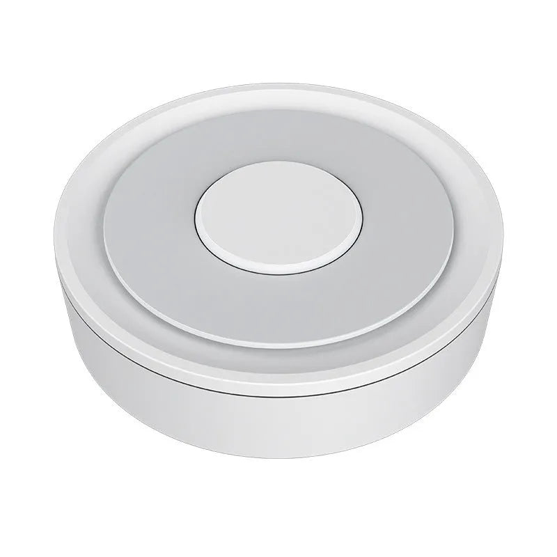 White square ZigBee smart home gateway measuring 78mm with USB power connection