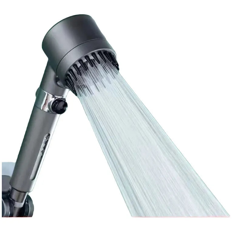 Portable massage shower head with third gear adjustment for spray, massage, and rain functions
