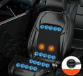 Car seat cooling cushion with ventilation grid and fan unit, shown in black colour