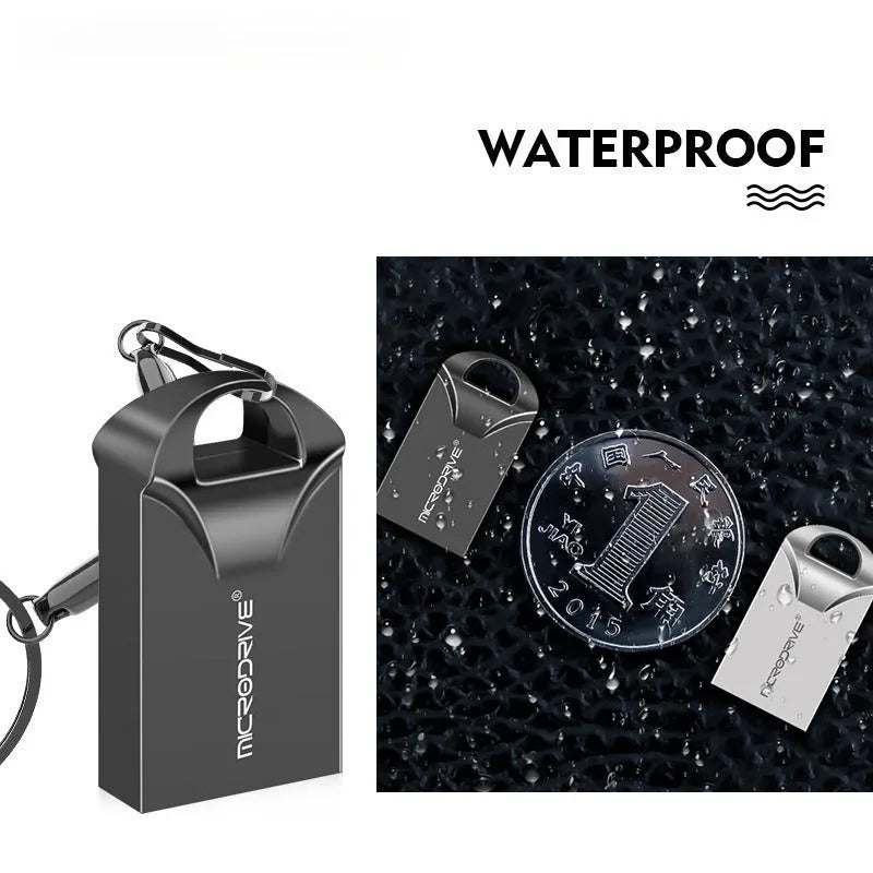Mini black and silver metal USB flash drives showing compact size and USB connector