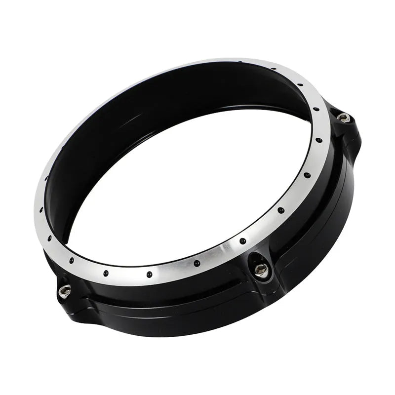 Black CNC aluminium headlight protective frame for BMW R NineT Scrambler motorcycle