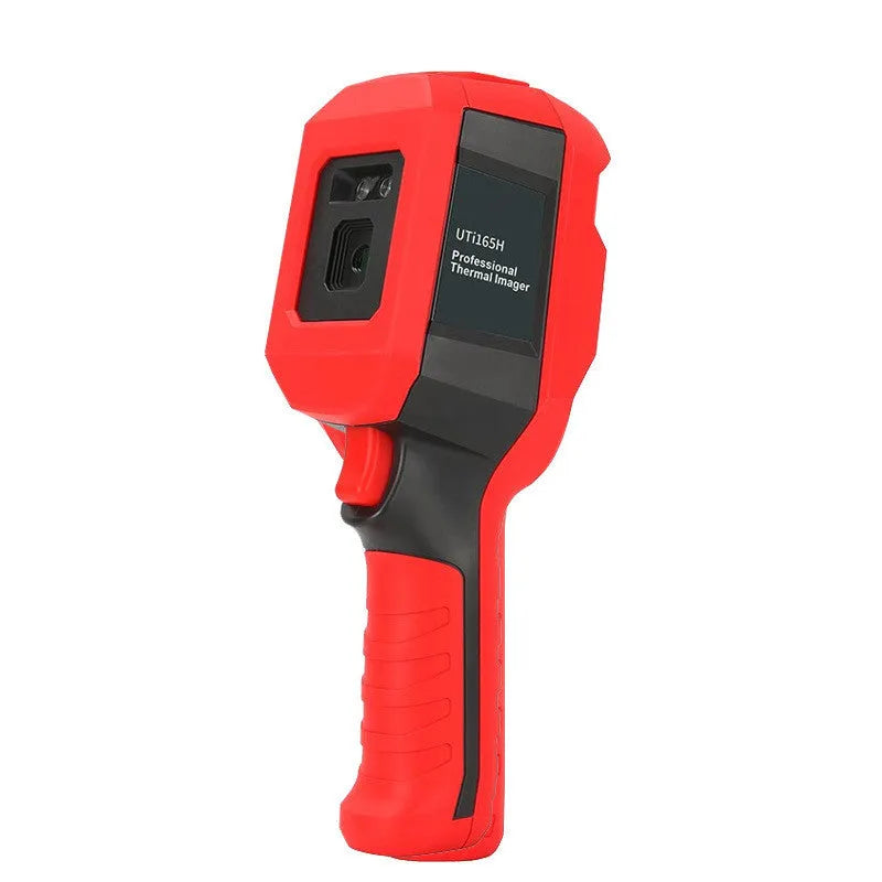 UTi series handheld infrared thermal imaging camera with display screen showing a thermal image.