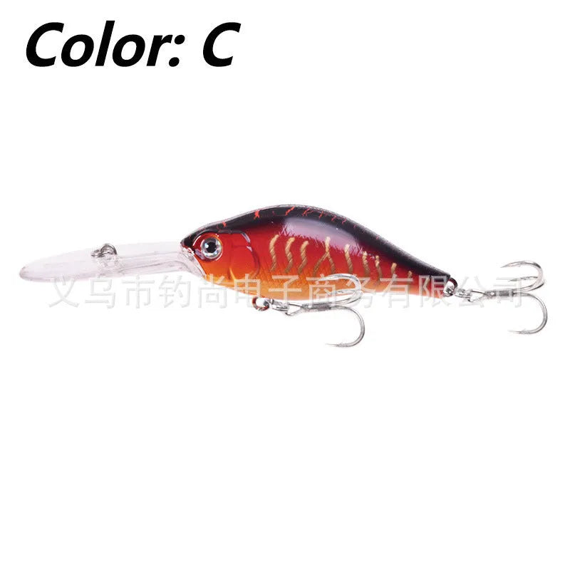 10.5cm Little Fat Man fishing lure with floating rock and long tongue board design in multiple colours