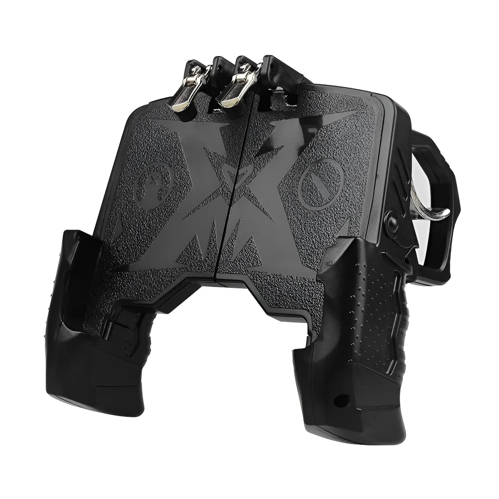 Mobile phone plug-in gamepad handle in black and brown black colour options with manual buttons