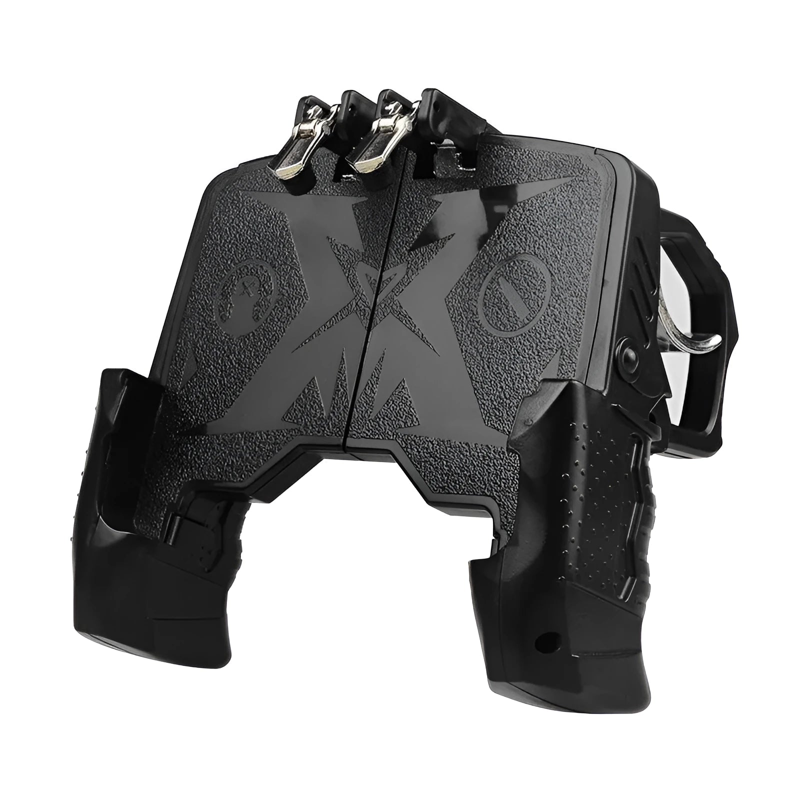 Mobile phone plug-in gamepad handle in black and brown black colour options with manual buttons