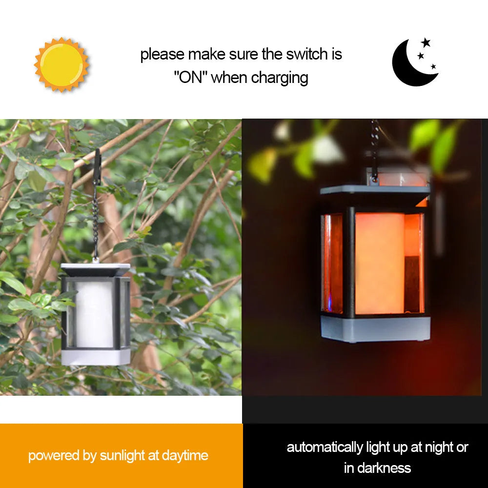 Black antique flame style solar LED street lamp with 99 beads for outdoor garden or district path lighting
