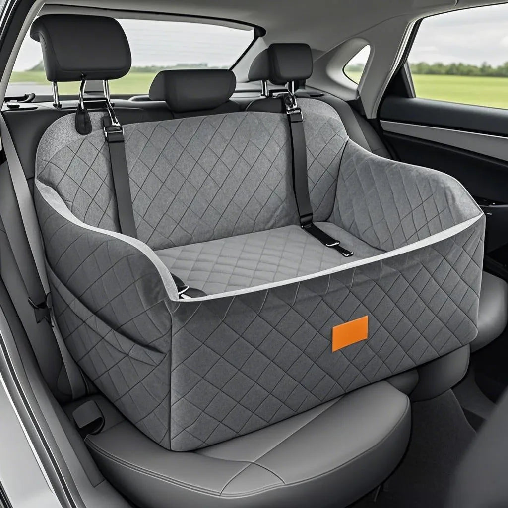 Car rear dog kennel 76x48x38cm in washable cloth, available in grey, green, black, black and grey, or dark brown