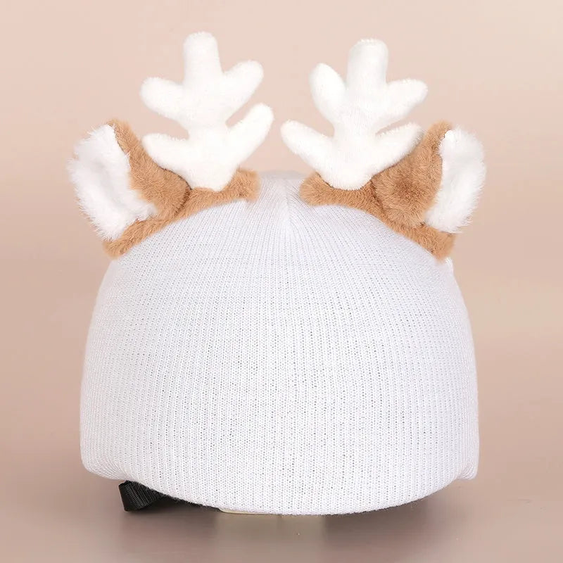 Plush helmet cover with cartoon ear decorations for cycling and costume use