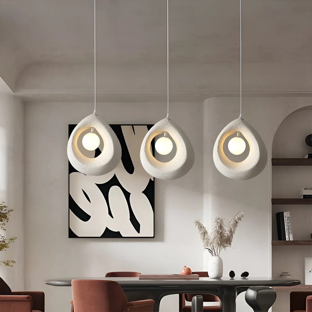 Modern retro bar chandelier with milky white 32x35cm lampshade for ceiling mounting