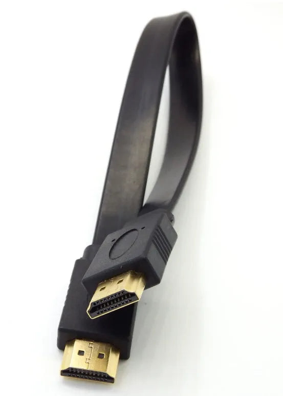 HDMI cable with flat design and copper construction in various lengths from 0.3 to 10 metres