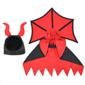 Black polyester vampire cloak and hat costume for small dog or cat