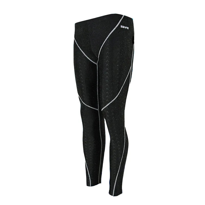Men's nylon cropped swimming trunks in briefs style suitable for multiple sports activities