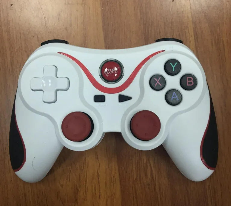 Black X3 Bluetooth wireless game controller for Android phones with phone clip attached