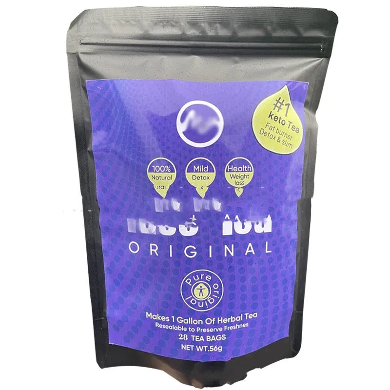28 Day Slim Herbal Tea Set package featuring multiple tea blends including Flat Tummy and Detox teas.