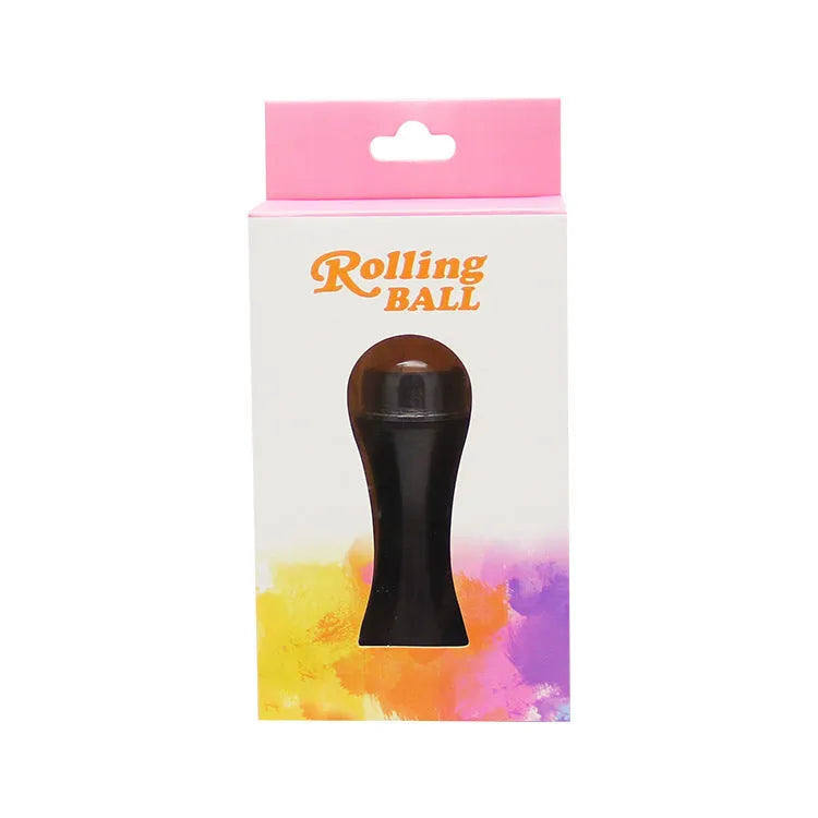 Volcanic stone facial roller for oily skin control in black, green, pink, or white colours