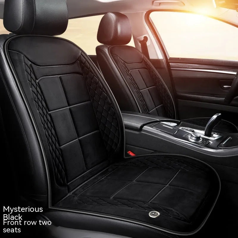 Automotive heating cushion in beige, black or coffee colours for single, double or rear car seats