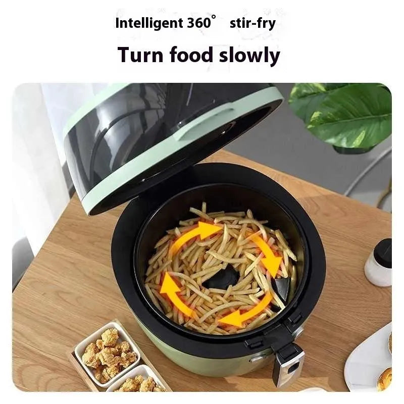 8 litre air fryer oven with visible cooking window and mechanical button controls