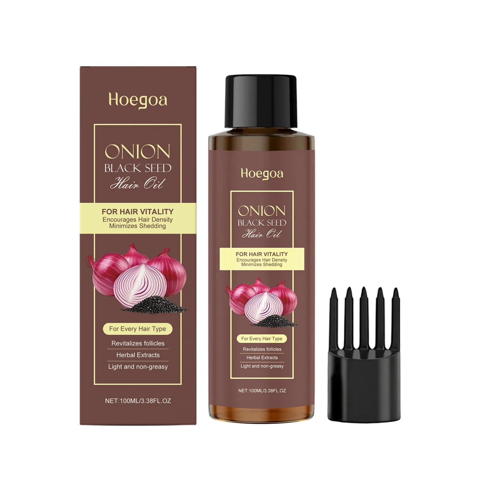 100ml hair essential oil bottle with argan and coconut oils, includes applicator brush for hair nourishment treatment
