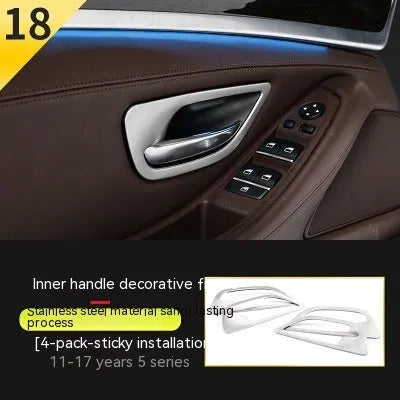 BMW 5 Series interior door handle decorative strips in ABS stainless steel for F10/F1 models